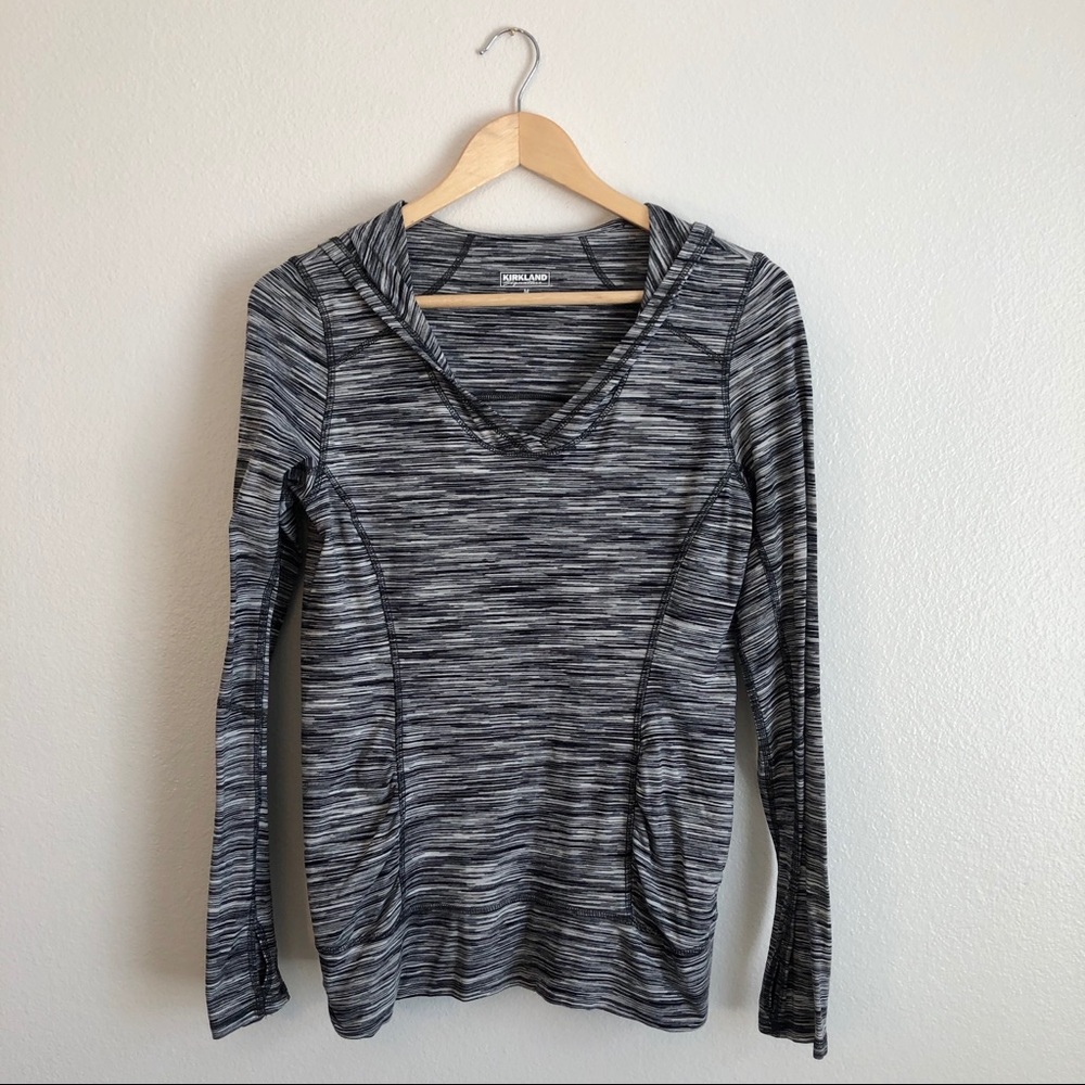 Kirkland Hooded Long Sleeve Work Out Shirt